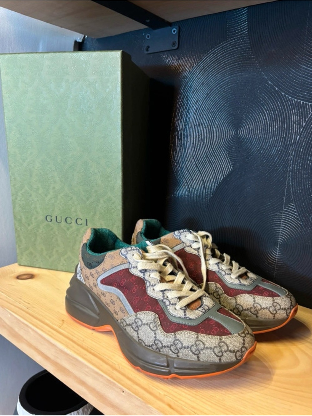 Gucci Multicolor GG-Print Women's Sneakers - Burgundy, Beige & Green